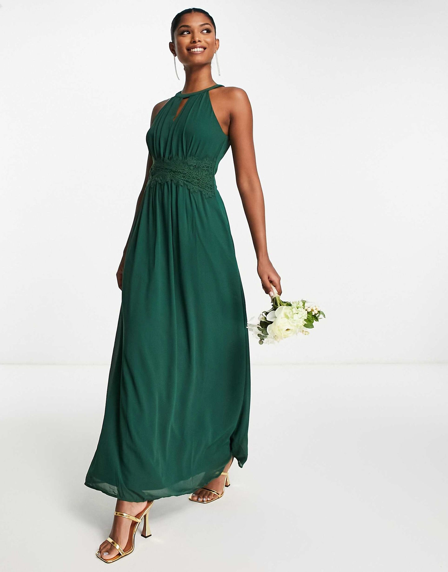 Bridesmaid Halterneck Maxi Dress