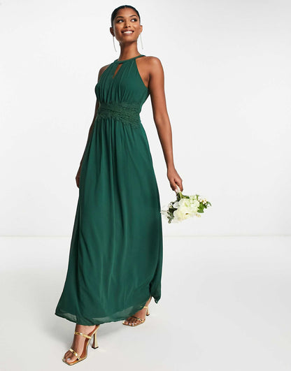 Bridesmaid Halterneck Maxi Dress
