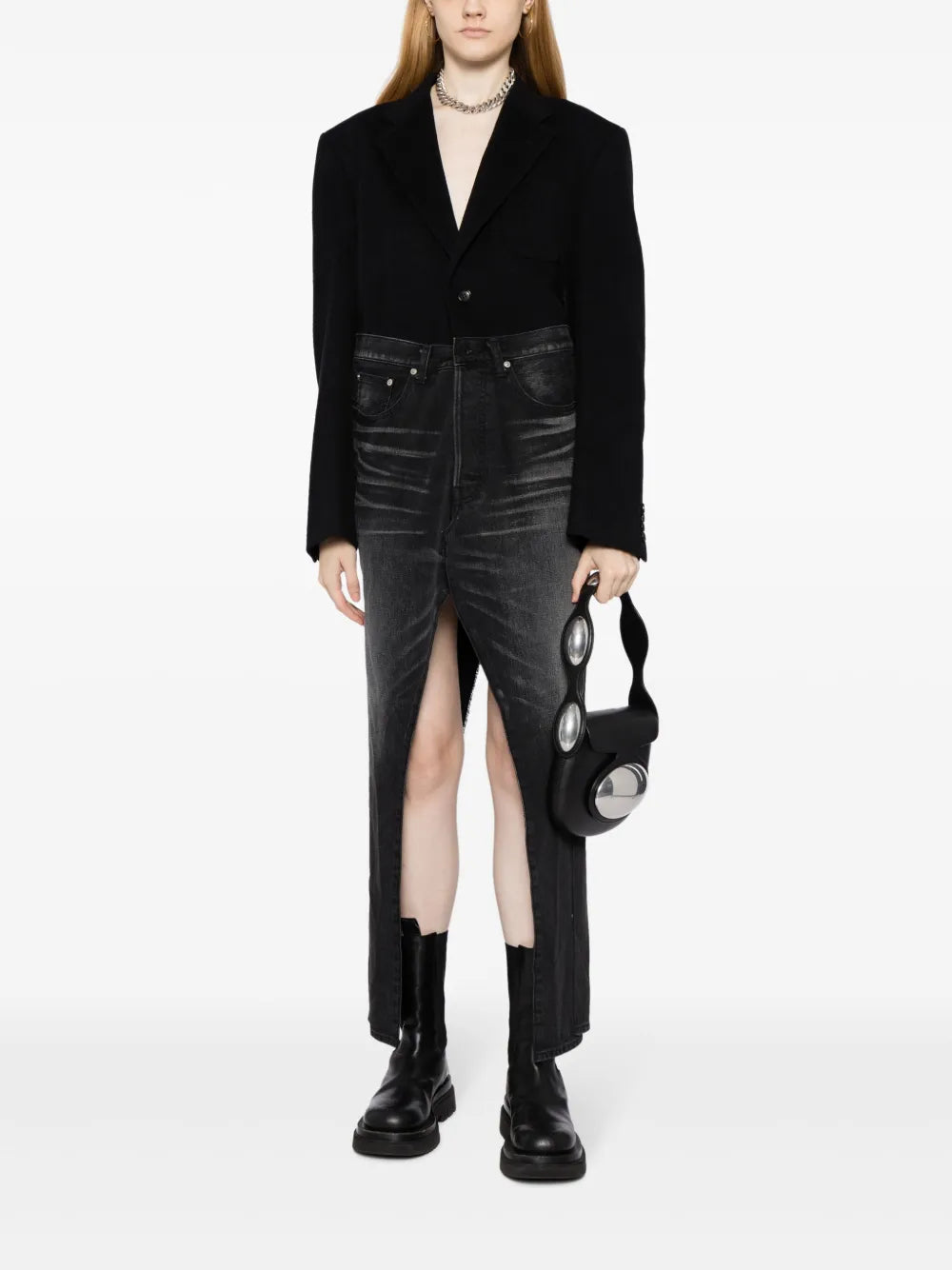 Panelled V-Neck Coat