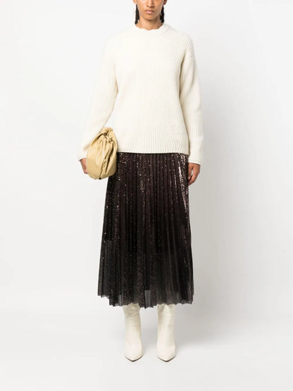 Plissé Pleated Midi Skirt