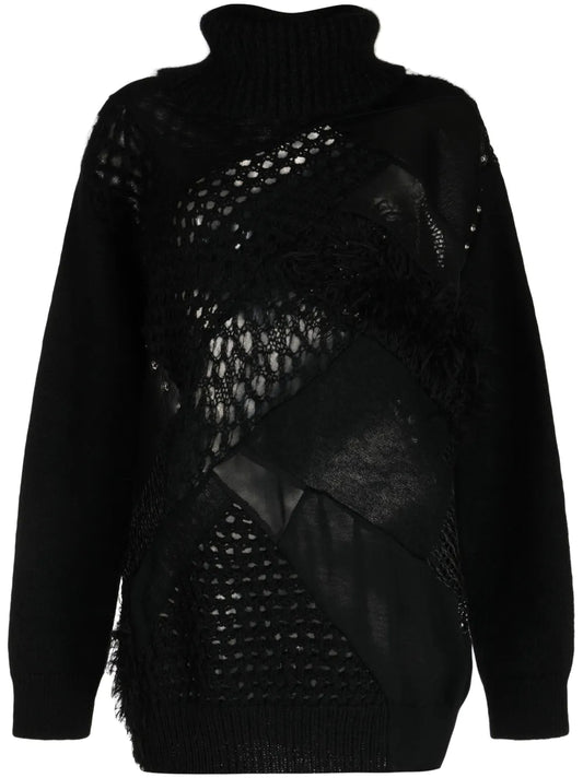 Panelled Roll-Neck Jumper