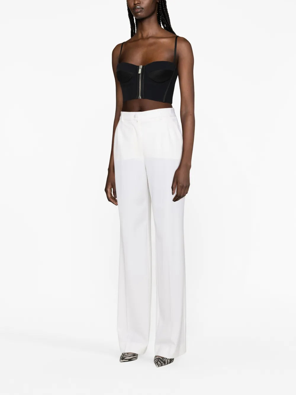 High-Waisted Straight-Leg Trousers
