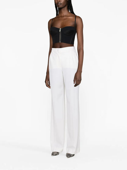 High-Waisted Straight-Leg Trousers