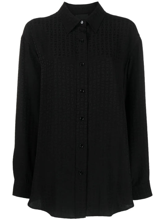 Logo-Print Silk Shirt