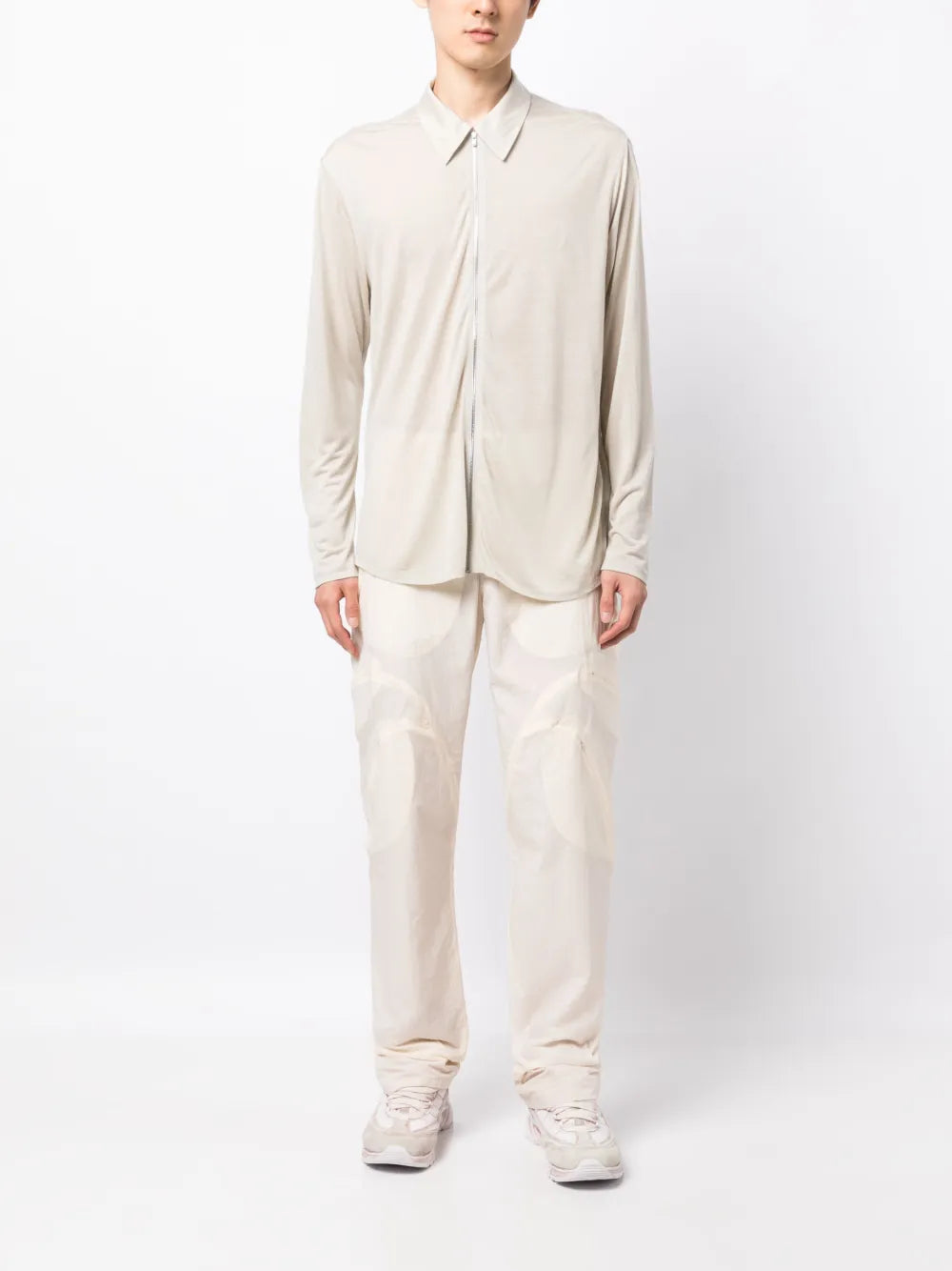 Zip-Up Lyocell Shirt