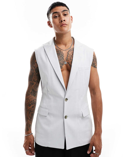 Slim Sleeveless Suit Jacket