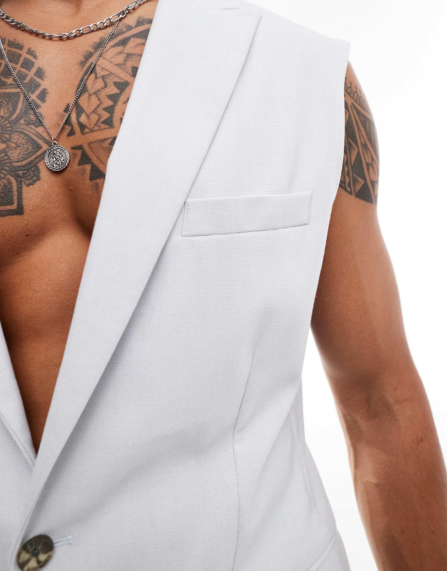 Slim Sleeveless Suit Jacket