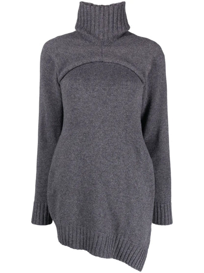 Layered Ribbed-Knit Jumper