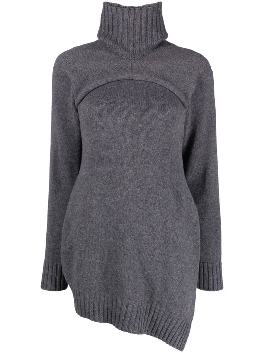 Layered Ribbed-Knit Jumper