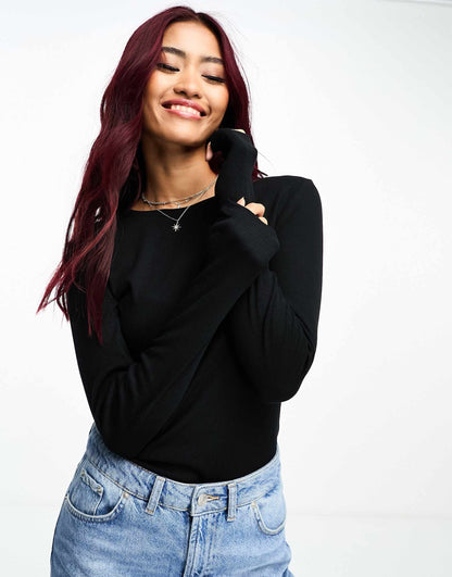 Long Sleeve Ribbed T-Shirt