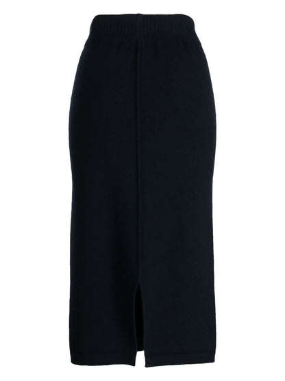 Elasticated-Waist Wool-Cashmere Blend Skirt