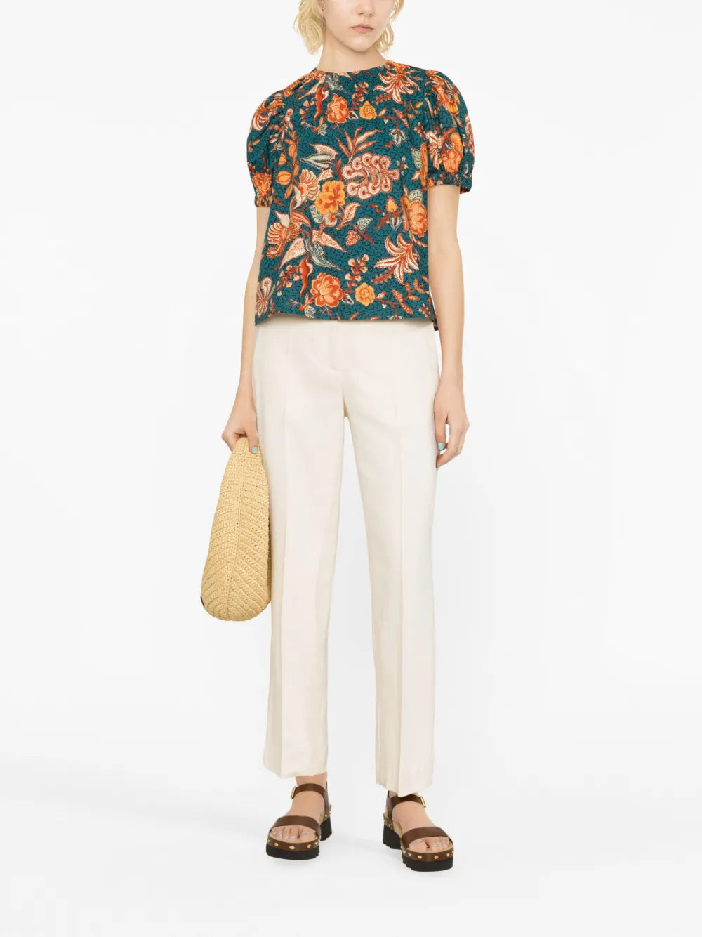 Frances Floral-Print Cotton Blouse