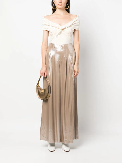 Pleat-Detailing Palazzo Trousers