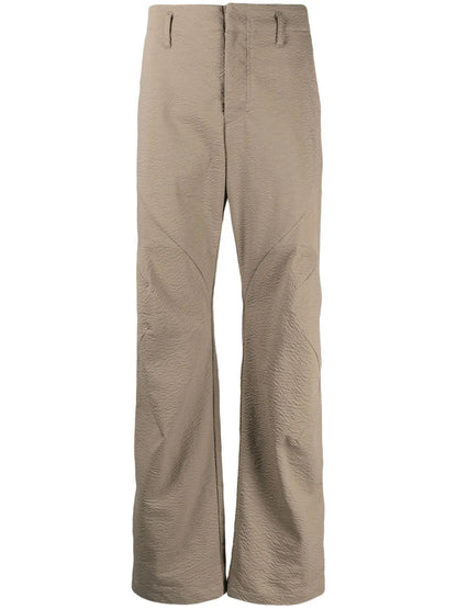 Textured Straight-Leg Trousers