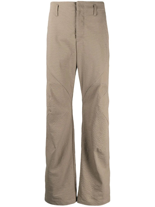 Textured Straight-Leg Trousers