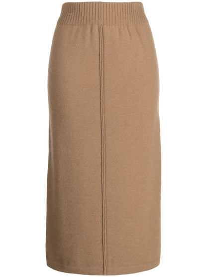 Elasticated-Waist Wool-Cashmere Blend Skirt
