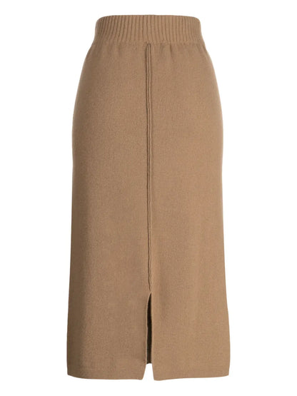 Elasticated-Waist Wool-Cashmere Blend Skirt