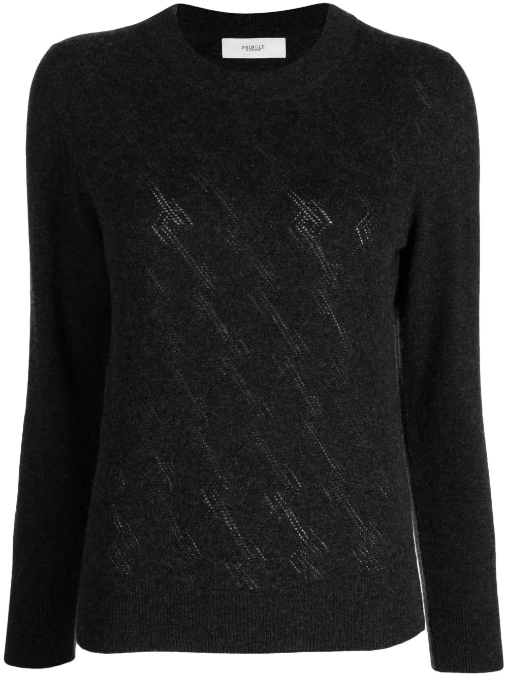 Pointelle-Argyle Knit Cashmere Jumper