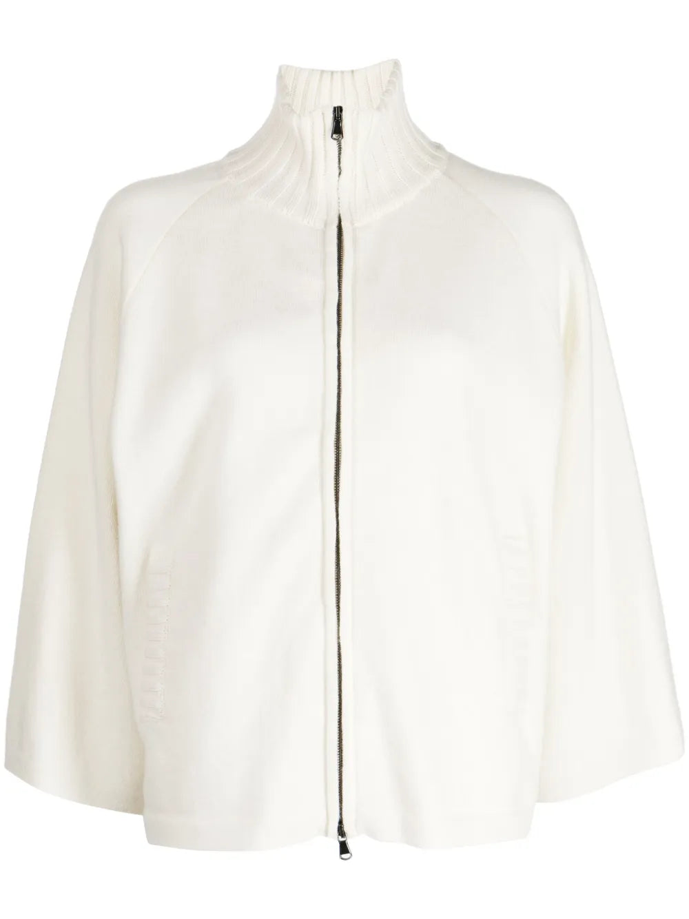 High-Neck Zip-Up Cardigan
