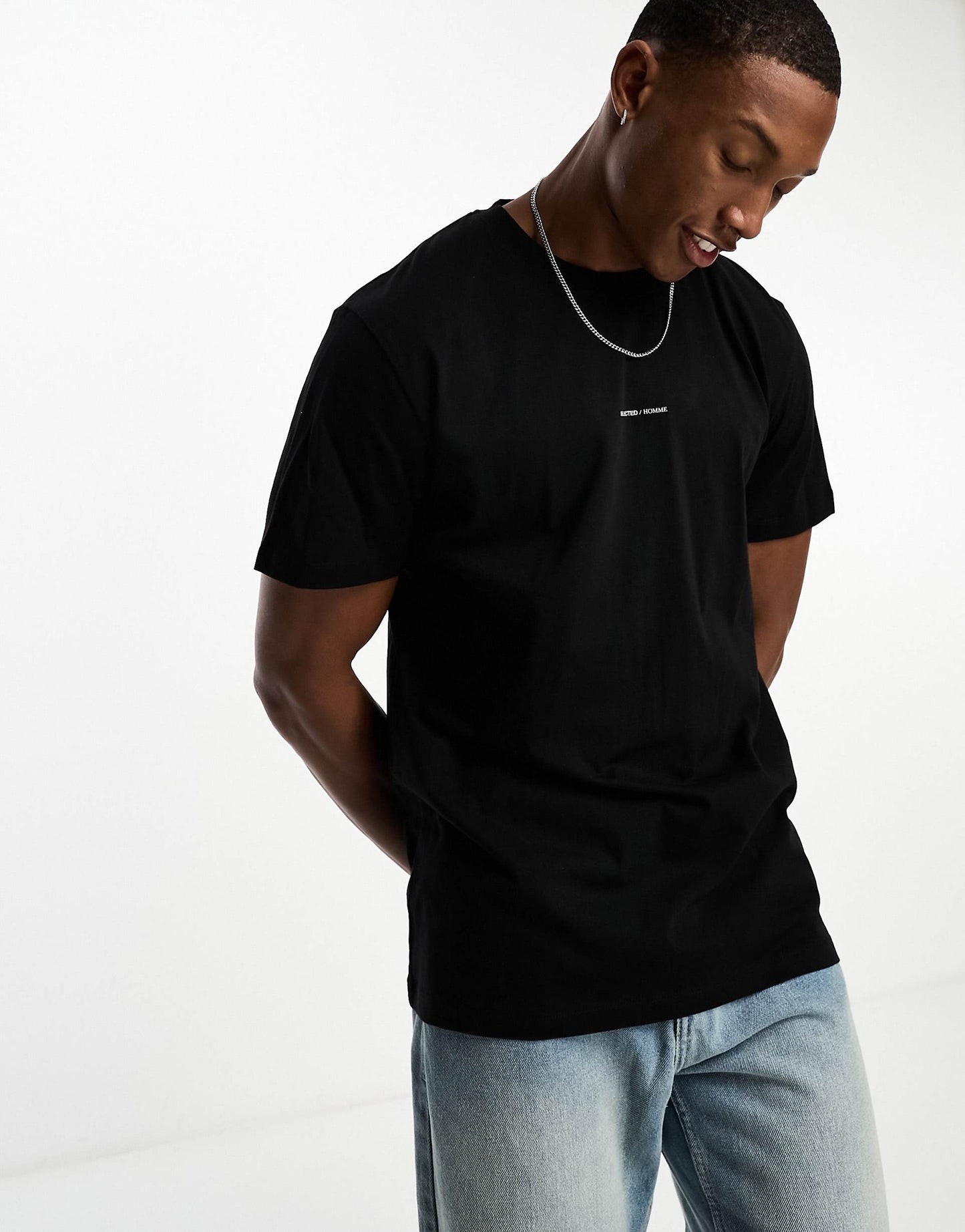 Homme Oversized T-Shirt With Mini Chest Logo