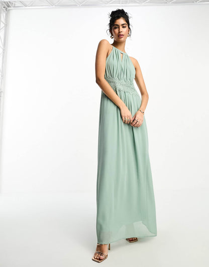Bridesmaid Halterneck Maxi Dress