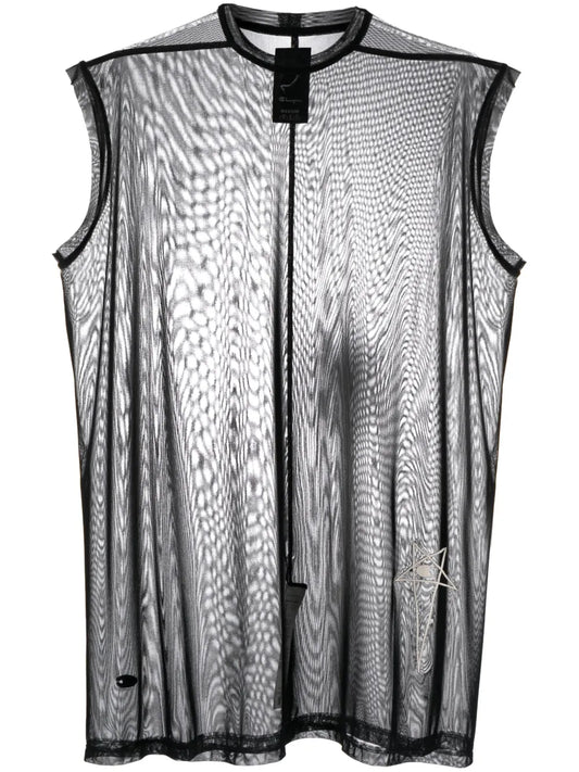 Logo-Embroidered Chiffon Top