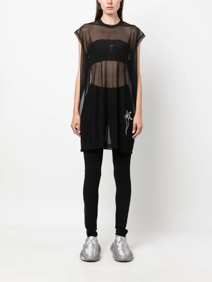 Logo-Embroidered Chiffon Top