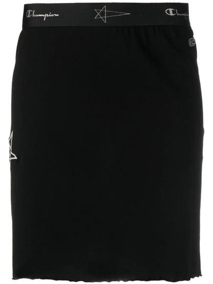 Logo-Embroidered Straight Skirt