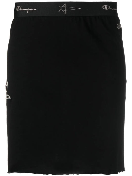 Logo-Embroidered Straight Skirt