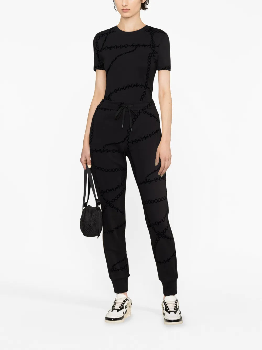 Chain-Print Cotton Track Pants