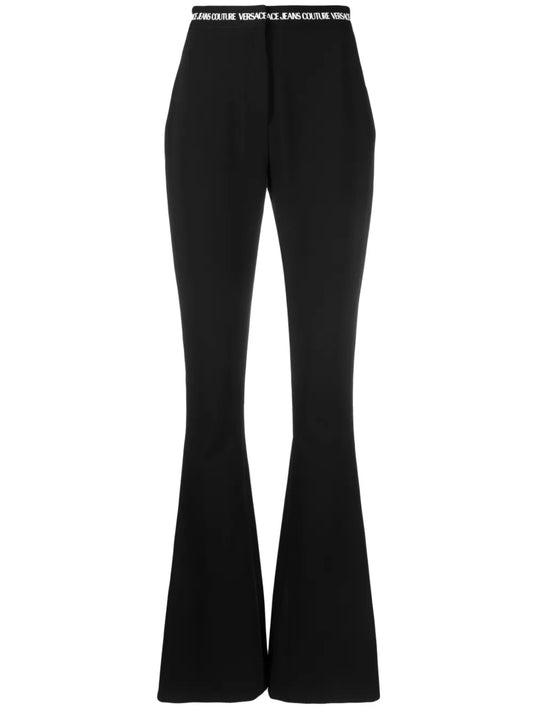 Logo-Waistband Flared Trousers