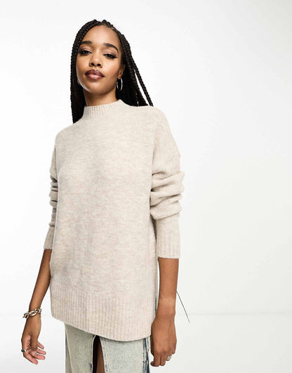 Tall High Neck Knitted Jumper