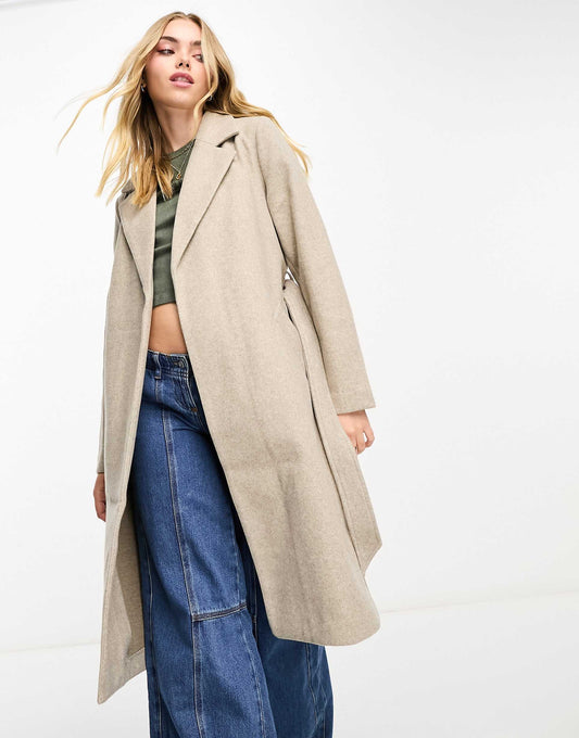 Belted Formal Midi Coat