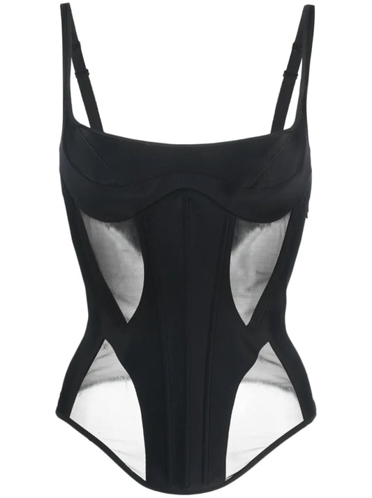 Illusion Panelled Corset Top