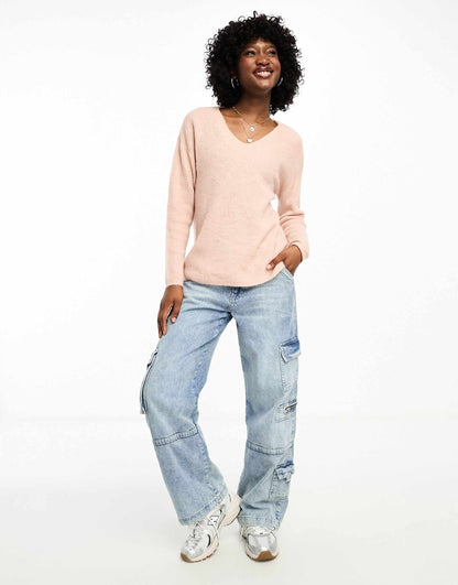 Lightweight V Neck Knitted Jumper