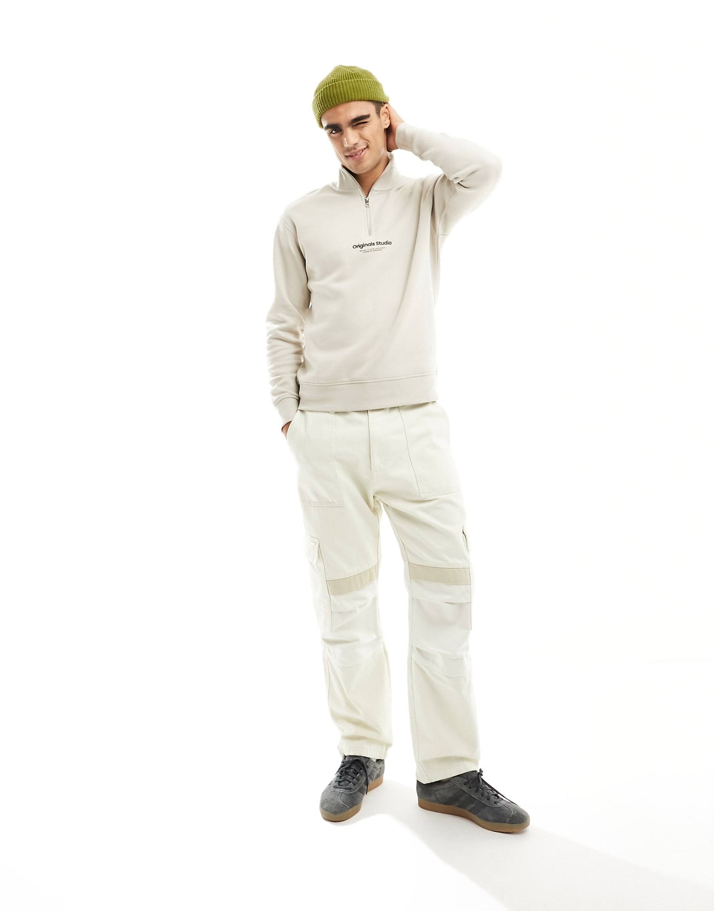 1/4 Zip Sweat With Central Logo