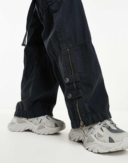 Vintage Elastic Cargo Trousers