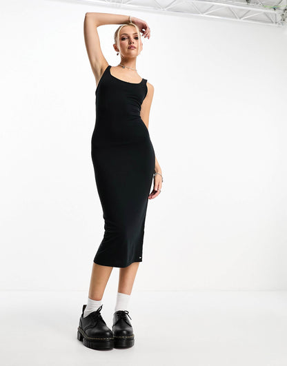 Square Neck Jersey Midi Dress