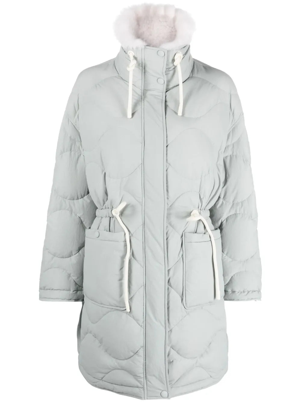 Padded Drawstring Midi Coat