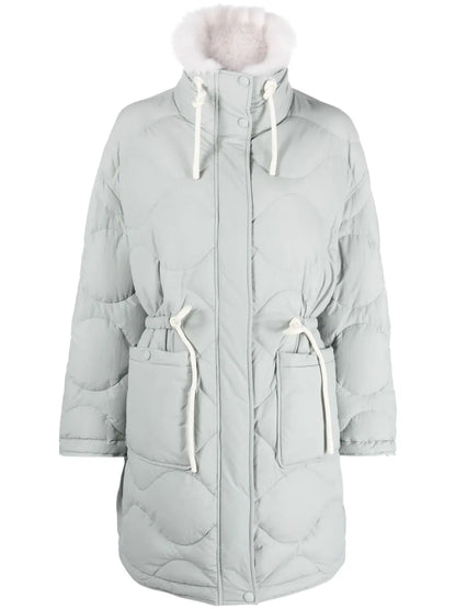 Padded Drawstring Midi Coat
