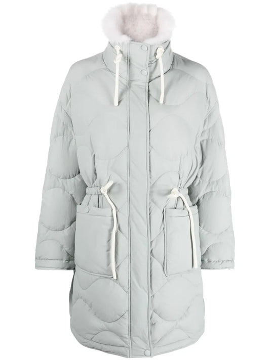Padded Drawstring Midi Coat