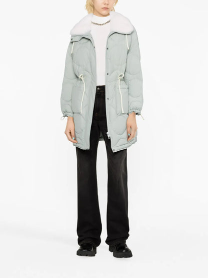Padded Drawstring Midi Coat