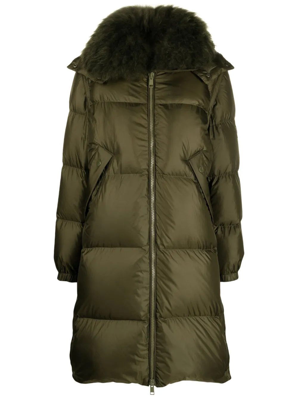 Padded-Design Long-Sleeve Coat