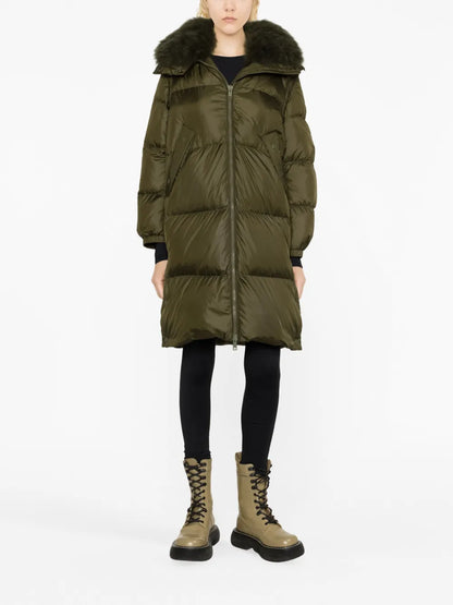 Padded-Design Long-Sleeve Coat