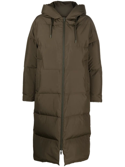 Hooded Feather-Padded Coat