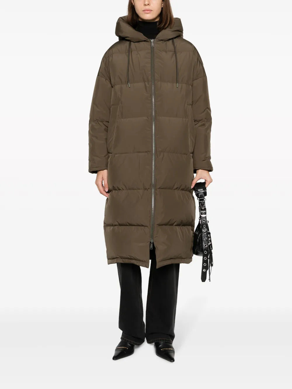 Hooded Feather-Padded Coat