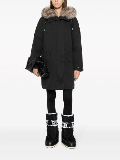 Shearling-Trim Gabardine Parka
