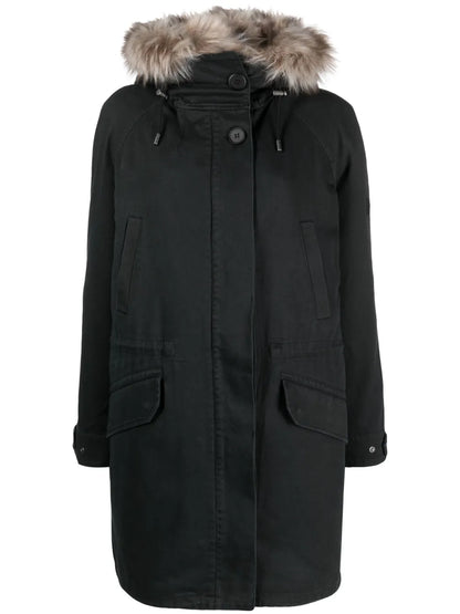 Shearling-Trim Gabardine Parka