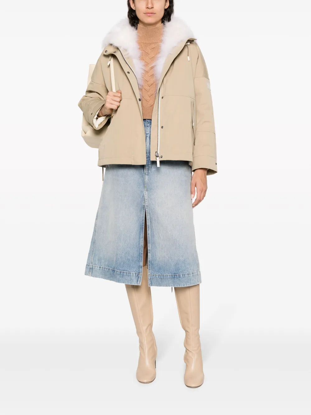 Reversible Hooded Cropped Parka