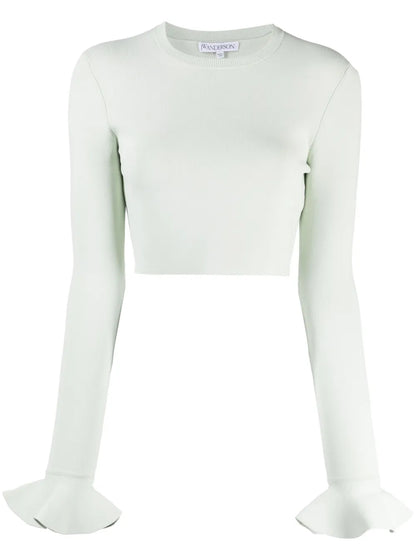 Ruffle-Detail Cropped Top